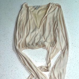 Long sleeve, wrap around top